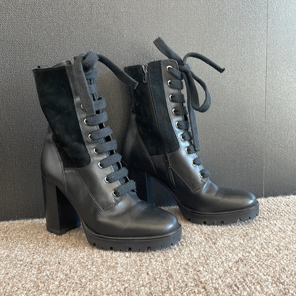 Carvela Black Combat Boot from Liberty in London